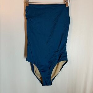 J.CREW One Piece Swimsuit Optional Strap Or Strapless Aqua Turquoise Blue Sz 6